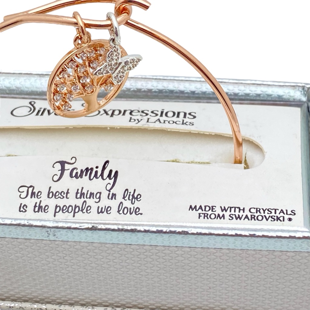 Silver Expressions By La Rocks Rose Gold Tone Bangle Bracelet Family Tree
